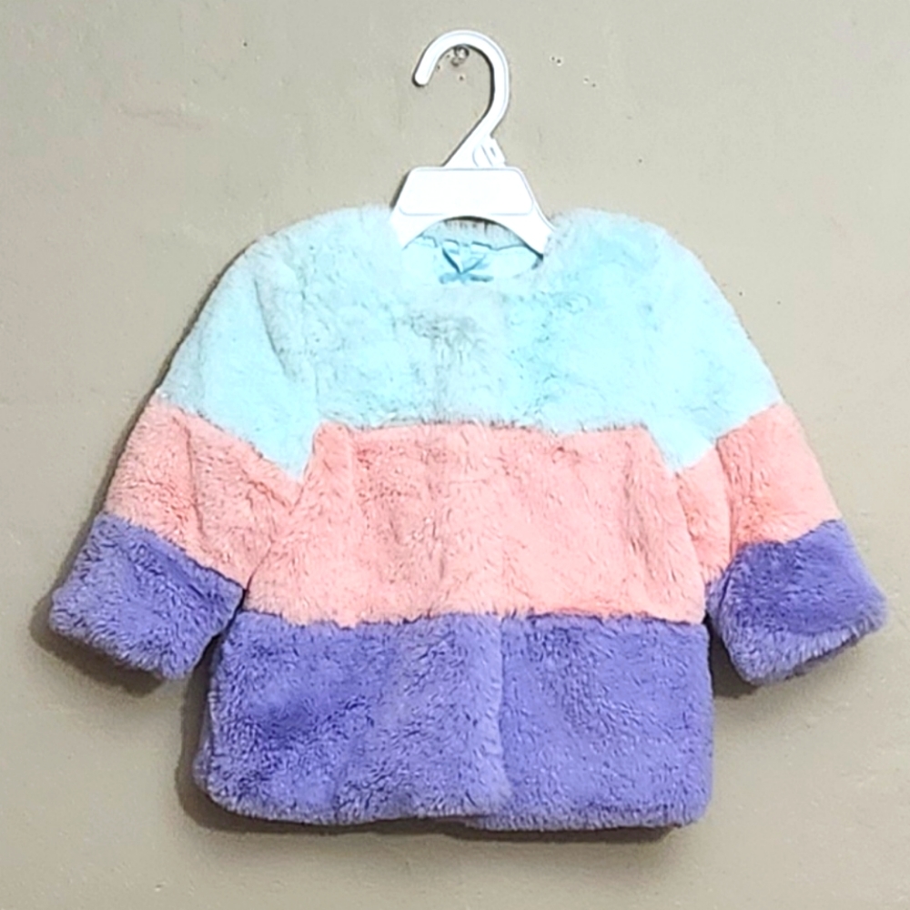 Cat & Jack Girl's fuzzy jacket Size 12M